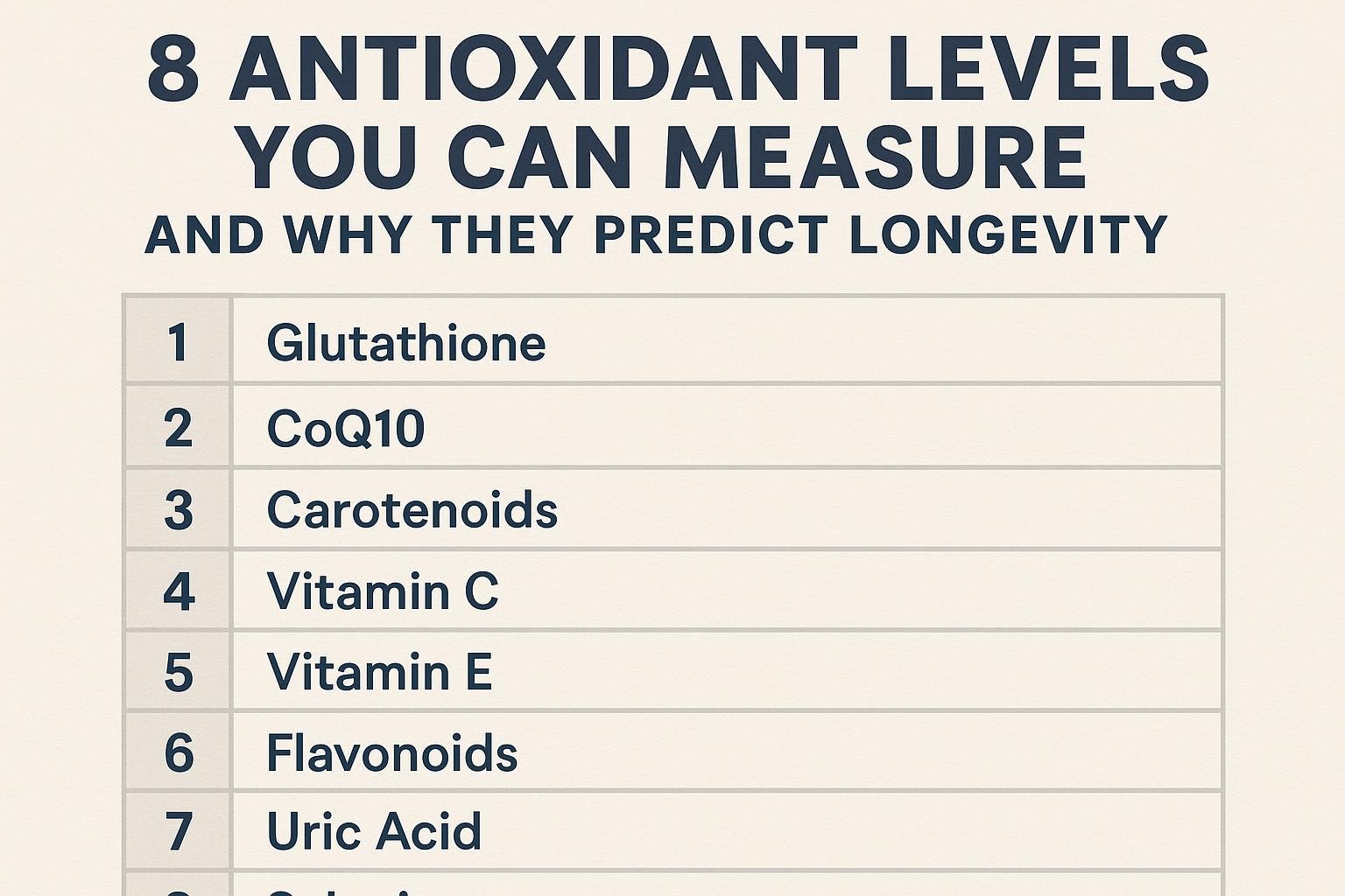 8 Antioxidant Levels You Can Measure and Why They Predict Longevity Awacqmfspf