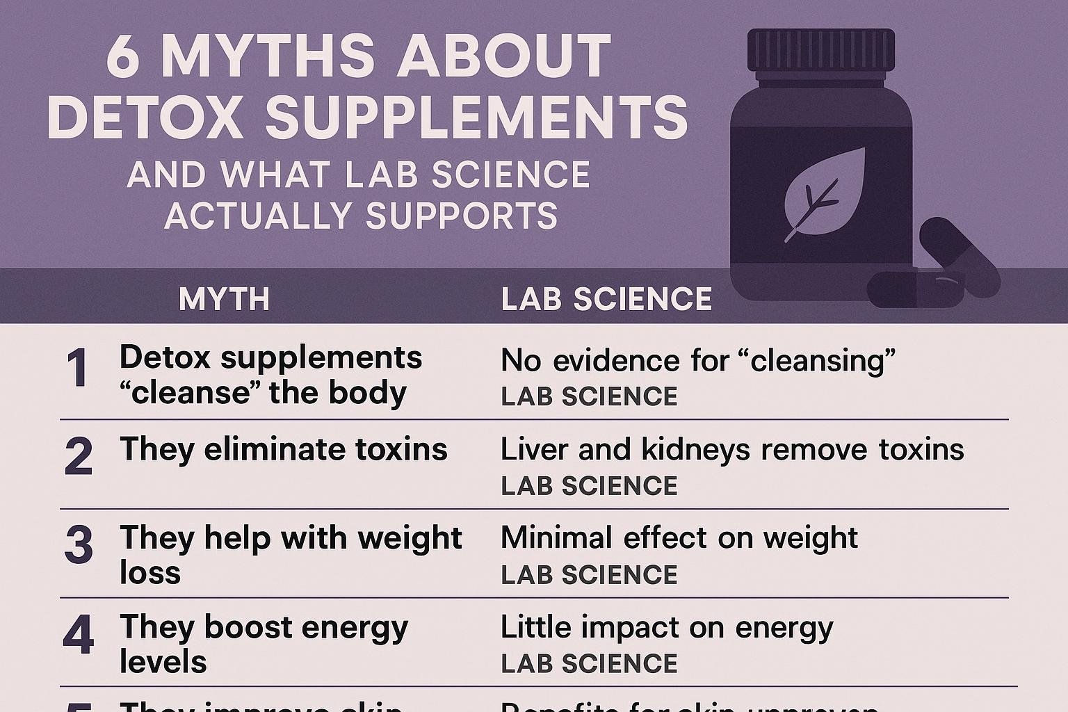6 Myths About Detox Supplements and What Lab Science Actually Supports Detox Supplements Myths